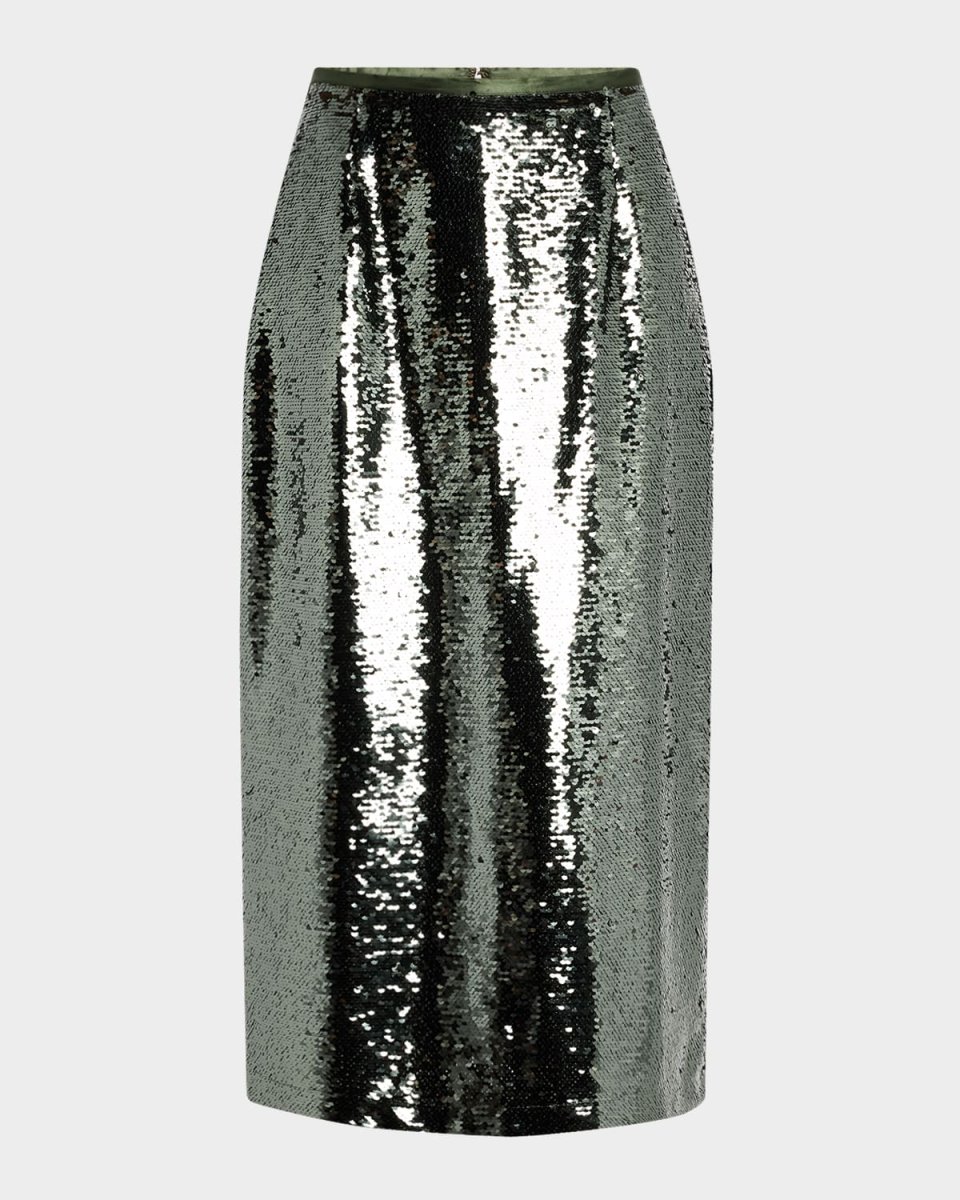 Wray Straight Sequin Midi Skirt